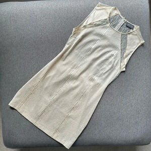 ASTR Fitted Lace Ivory Snakeskin Dress Large